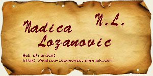 Nadica Lozanović vizit kartica